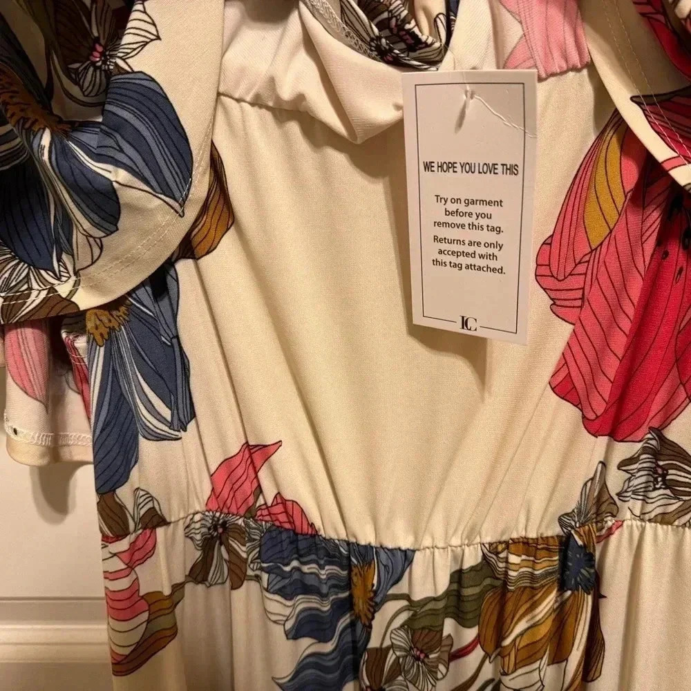 Hello Miz Off The Shoulder Floral Maternity Dress Sz XL - Picture 6 of 12